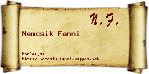 Nemcsik Fanni névjegykártya