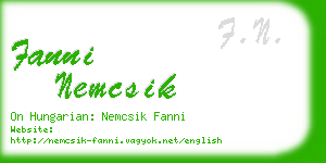 fanni nemcsik business card